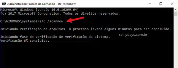 Comandos SFC para reparar arquivos do Windows 10