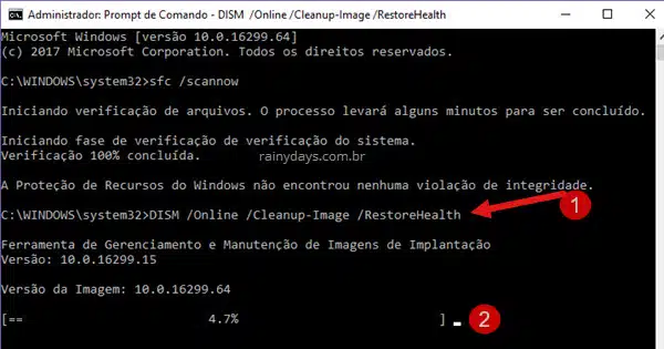Rodar DISM Restorehealth para corrigir problemas com a barra de tarefas do Windows 11