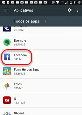 Todos apps Facebook Android