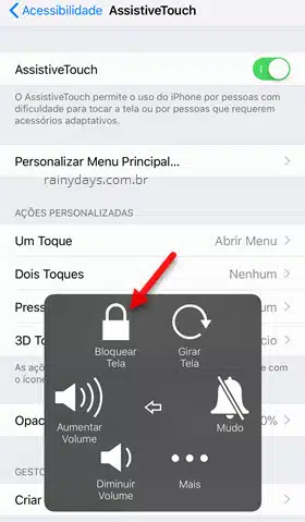 Bloquear tela Assistive Touch iPhone