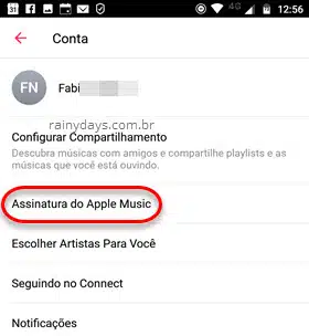 Conta Assinatura do Apple Music Android