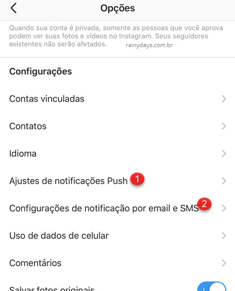Desativar notificações do Instagram no Android e iOS