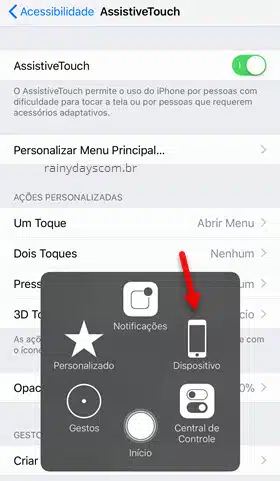 Dispositivo Assistive Touch iPhone