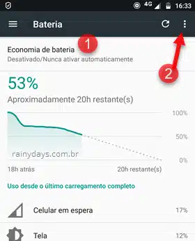 Economia de bateria Android