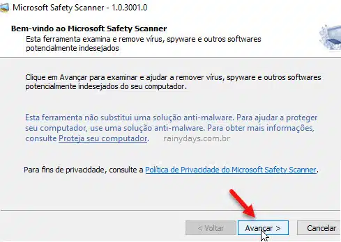 MIcrosoft Safety Scanner malware Windows