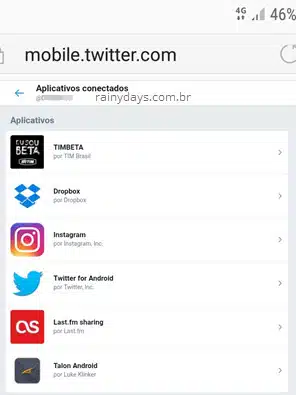 Ver aplicativos conectados no Twitter pelo celular