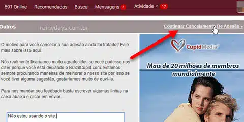 Como excluir conta do BrazilCupid e LatinAmericanCupid