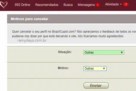 MOtivos quero cancelar perfil BrazilCupid LatinAmericanCupid