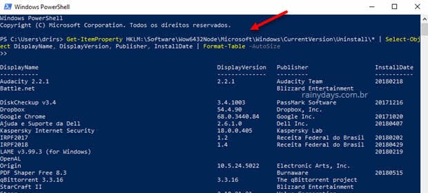 Como criar uma lista dos programas instalados no Windows