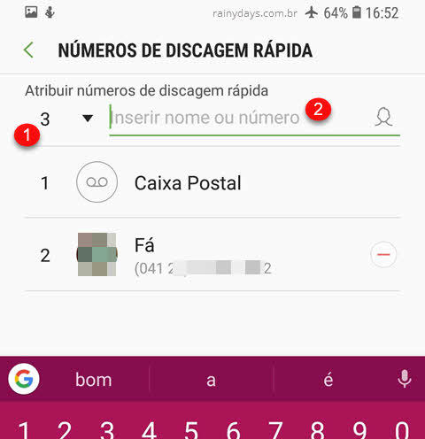 Adicionar contato na discagem rápida Samsung Android