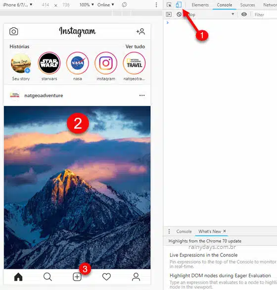 Como postar foto no Instagram pelo PC usando Chrome
