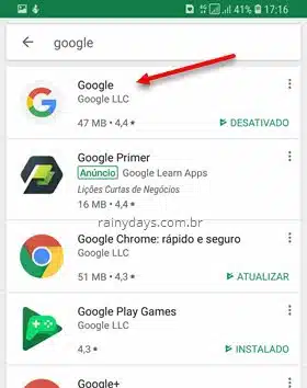 Google Play app do Google