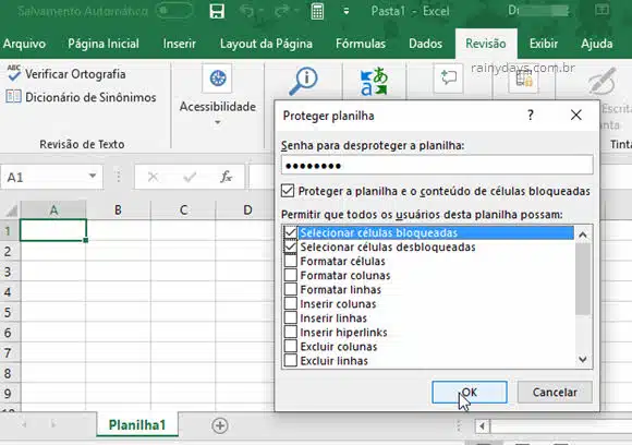 Proteger planilha do Excel contra edição restringir