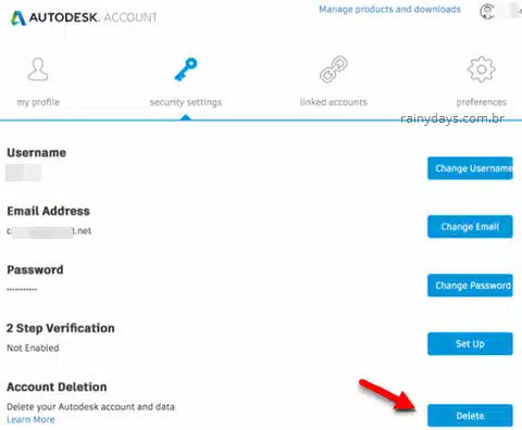 Como excluir conta do Autodesk