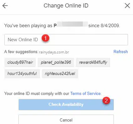 alterar nome ID online da PSN Sony