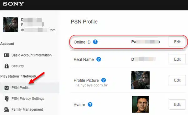 Como mudar ID da PSN Sony