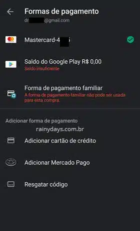 formas de pagamento StarzPlay Google Play