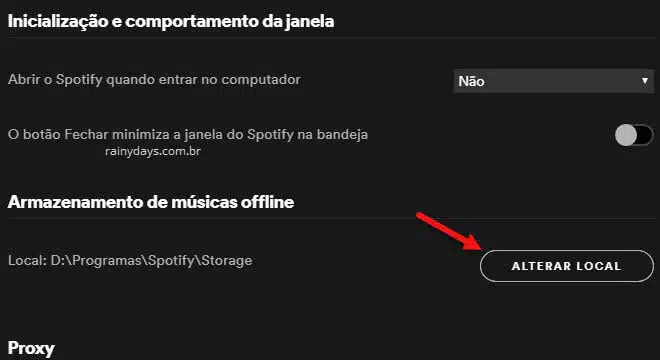 Mudar pasta de salvamento de músicas offline no Spotify
