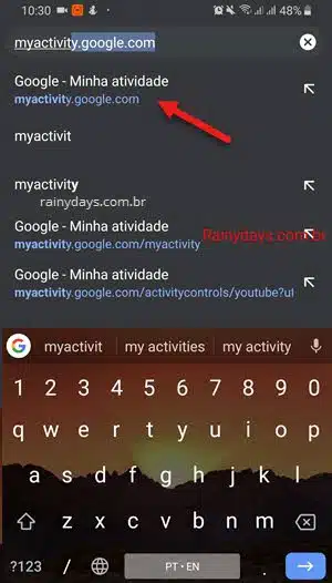 My Activity Google minha atividade navegador