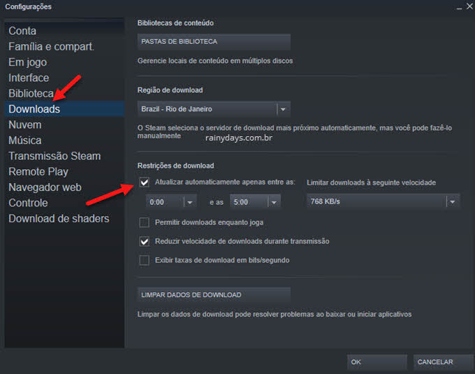 Como não permitir que Steam atualize os jogos automaticamente