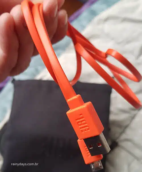 cabos de carregamento achatado flat laranja fone JBL original