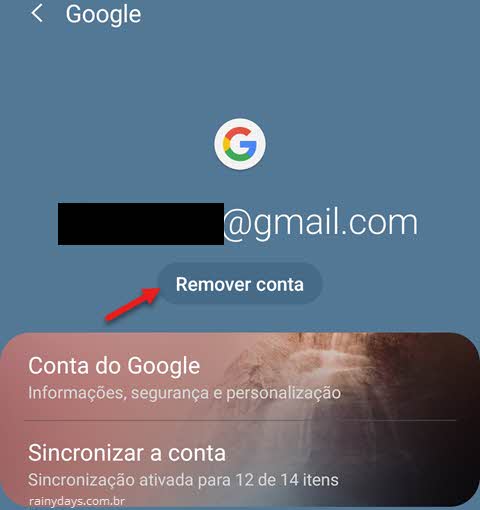 remover conta Google do celular android