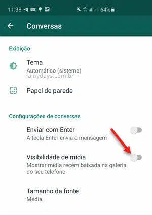 Não deixar WhatsApp salvar imagens na Galeria do Android