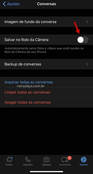 Não deixar WhatsApp salvar imagens na galeria do iPhone, app Fotos