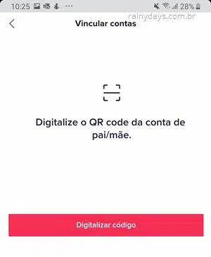 digitalizar QR Code no celular dos pais TikTok