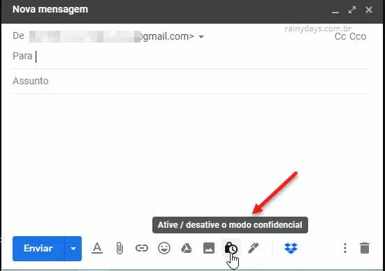 ativar modo confidencial para enviar email confidencial no Gmail