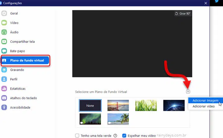 Como customizar plano de fundo do Zoom