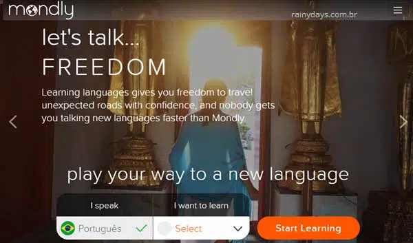 Mondly site e app para aprender idioma grátis