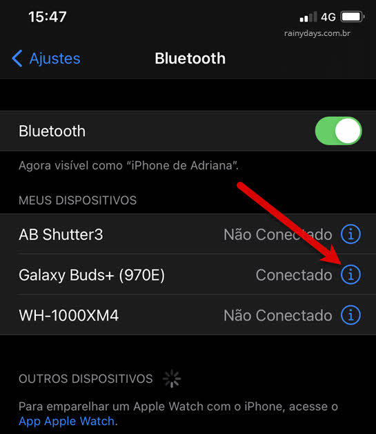 Como mudar nome de dispositivos Bluetooth no iPhone