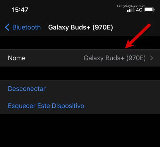 Como mudar nome de dispositivos Bluetooth no iPhone