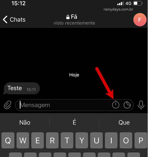 Como enviar mensagem que desaparece no Telegram iPhone