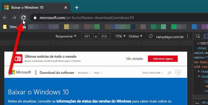 atualizar página da Microsoft baixar Windows