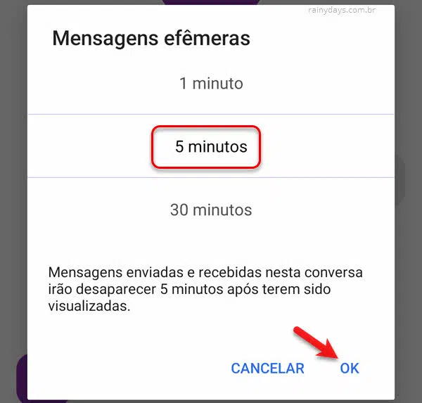 Como enviar mensagens que desaparecem no Signal do Android