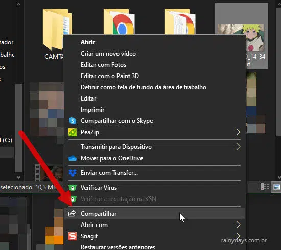 Compartilhar arquivos pelo Compartilhamento por proximidade Windows