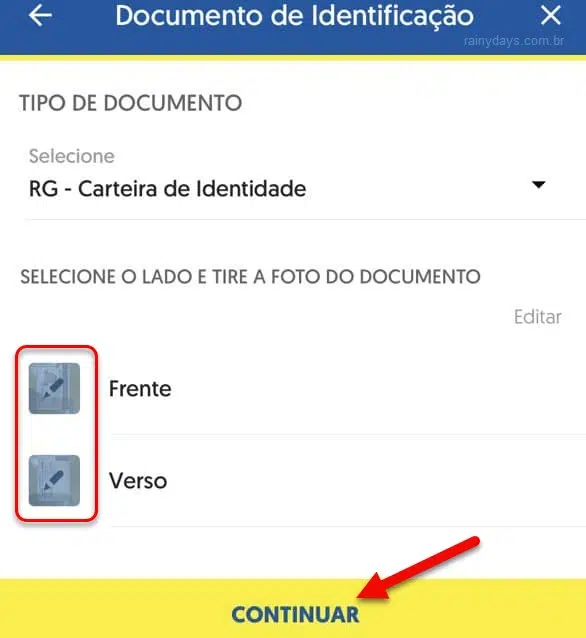 Enviar foto do documento para fazer prova de vida no Banco do Brasil pelo celular