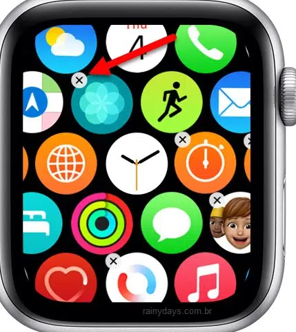 x desinstalar aplicativo no Apple Watch