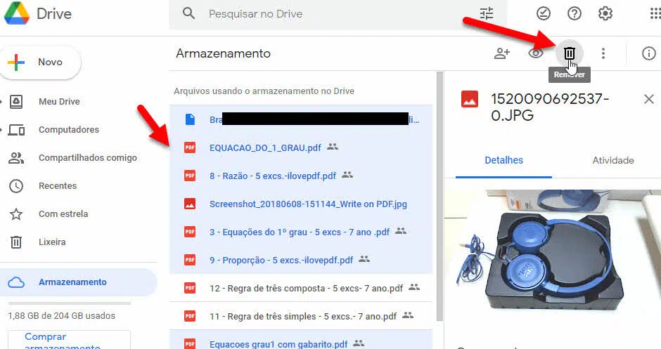 Apaagr arquivos grandes do Google Drive
