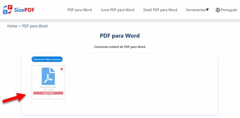 SizePDF conversor gratuito de pdf para Word