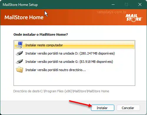 Instalar MailStore Home