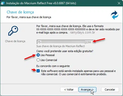 Instalar para uso pessoal clona SSD Macrium Reflect Free