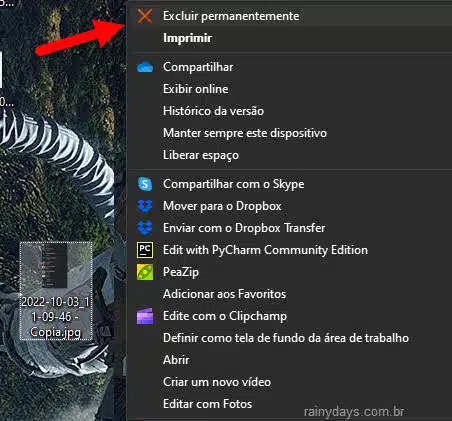 Como adicionar Excluir Permanentemente no menu de contexto Windows