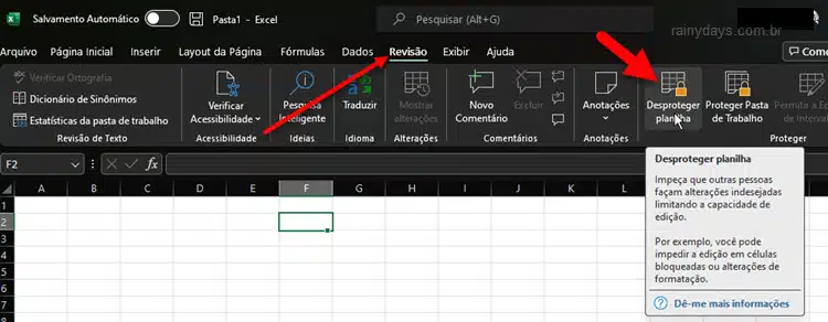 Desproteger planilha permitir alterações células Excel