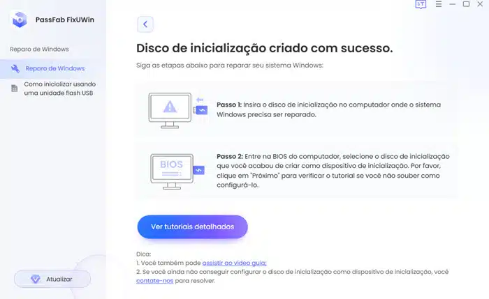 PassFab FixUWin - Concluído com sucesso