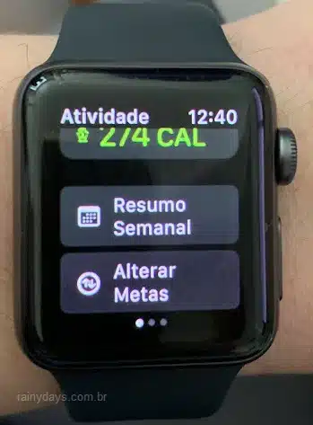 Alterar metas app Fitness Apple Watch
