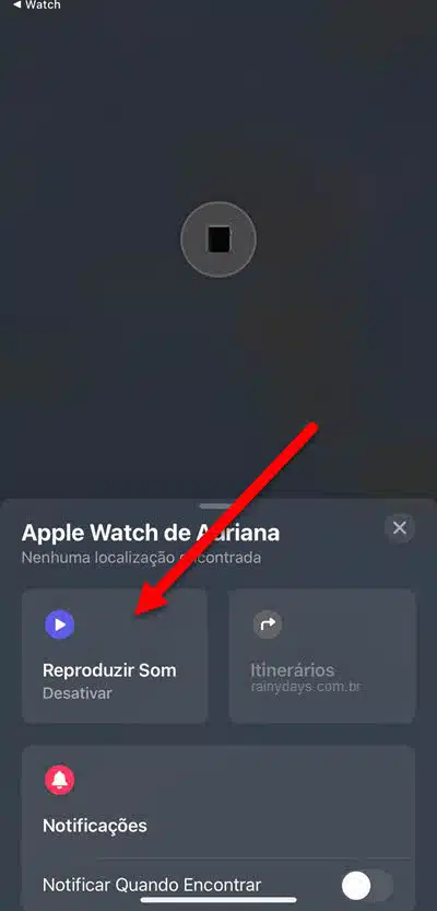 Reproduzir som no Apple Watch travado no logo da maçã branca