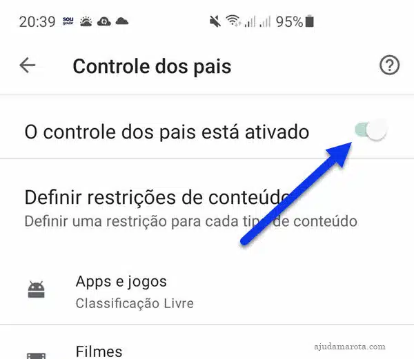 Como desativar controle de pais no Android pela Google Play